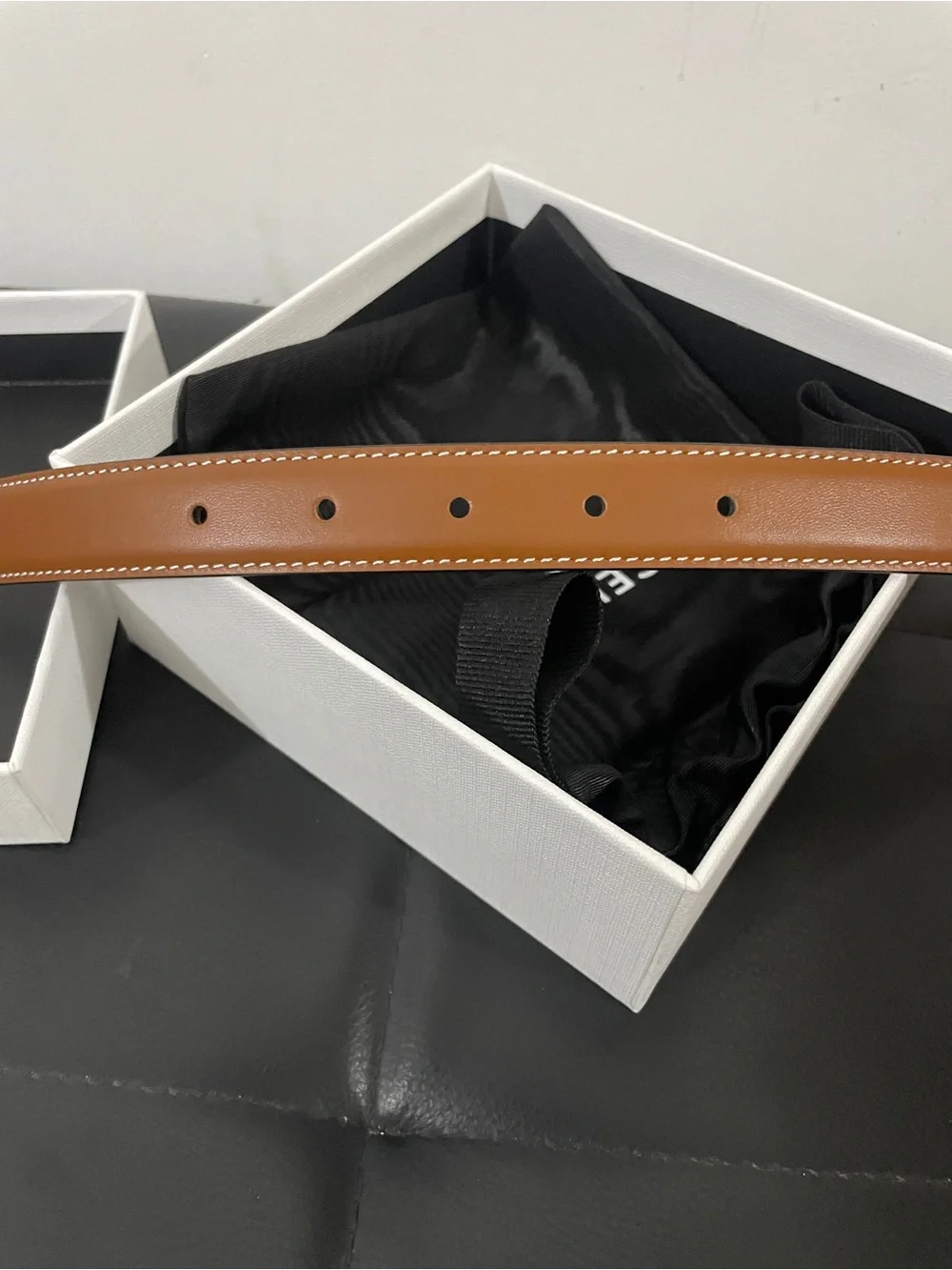 ✨Celine Brown Leather Belt with Gold Buckle 85cm